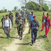 Joint border patrol by Nepal-India security persons 