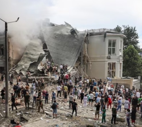 Massive' barrage of Russian missiles target Ukraine, killing 37 and striking children's hospital